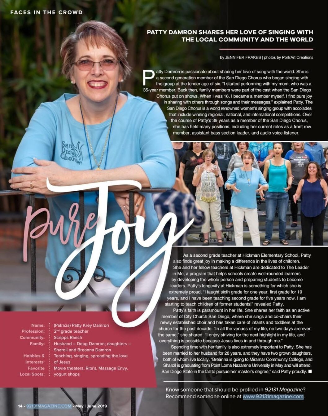 92131 Magazine San Diego Chorus Patty Damron Feature